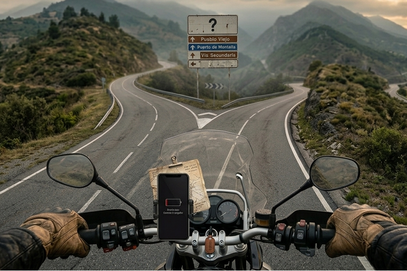 Móvil sin batería en moto